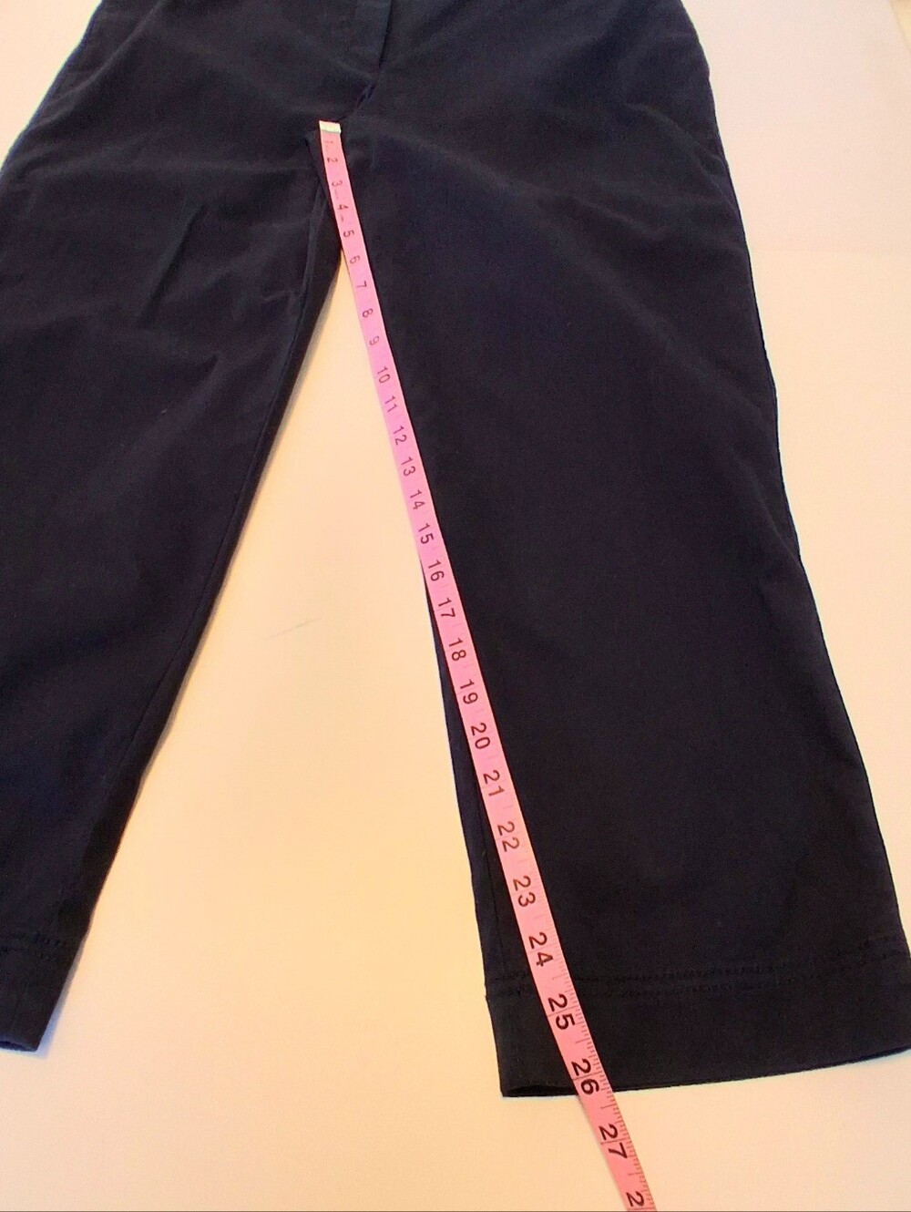 Talbots Perfect Crop Pant Navy Blue Stretch Chino Plus Sz 16W - Picture 11 of 12